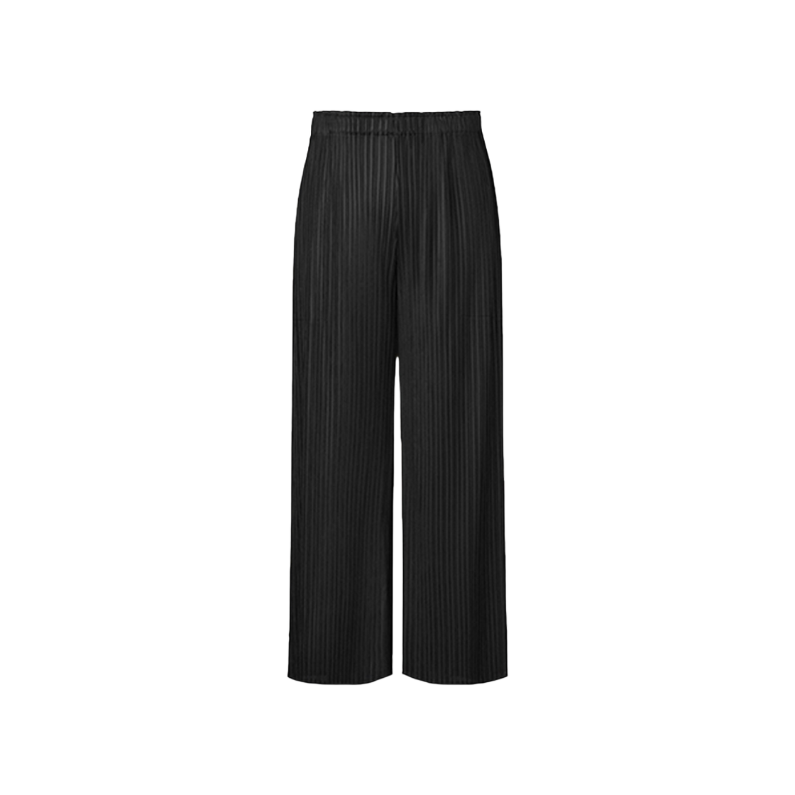 WPA1XBK Monplisse Women Basic Straight Fit Pleats Pants Black