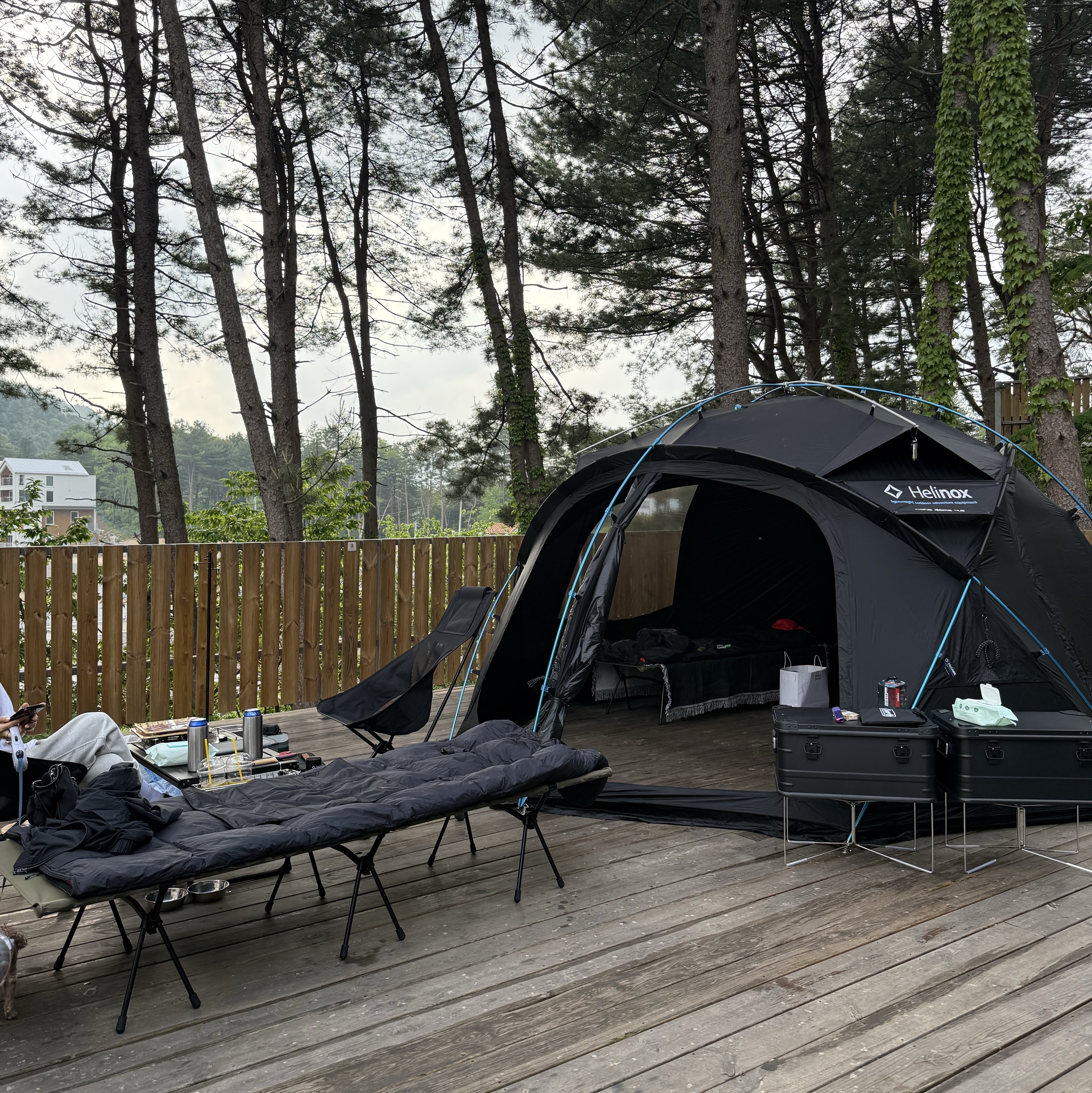 Helinox Nona Dome 4.0 Black, Helinox Tactical Cot Convertible Military Olive (Without Legs) 착용 스타일