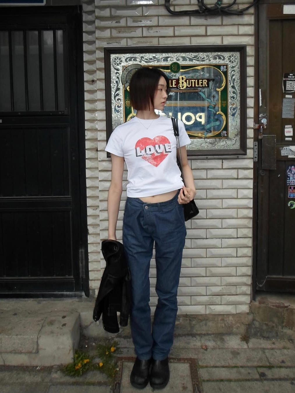The Saturday Evening Post Vintage Heart T-Shirt_White 착용 스타일 - 3