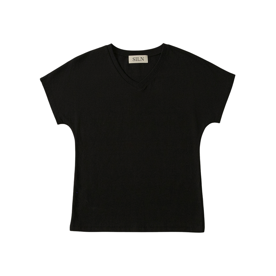 실른 콘투어 브이넥 티셔츠 블랙(SLIN Contour V-Neck T-Shirts Black)
