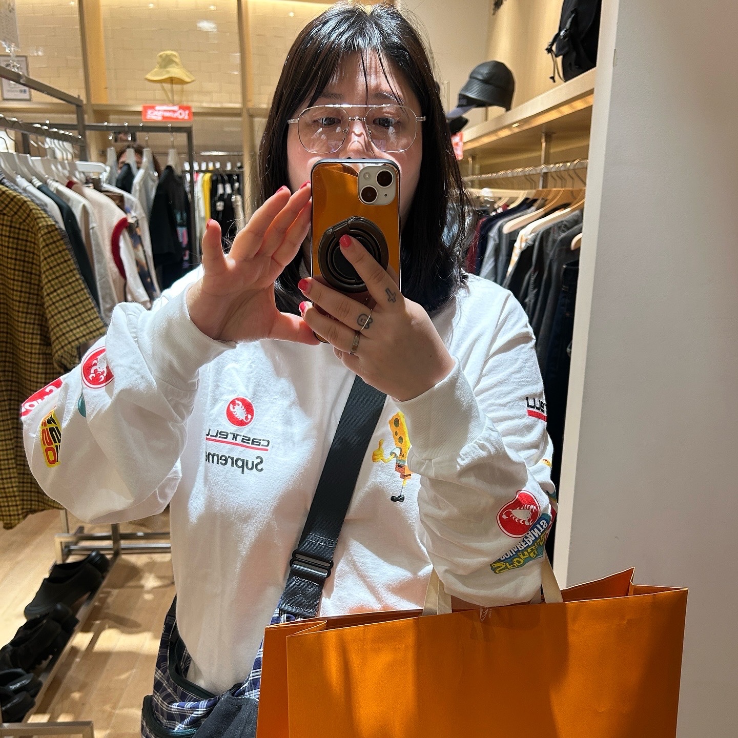 Supreme x SpongeBob SquarePants Castelli Racing L/S T-Shirt White - 25SS 착용 스타일 - 3