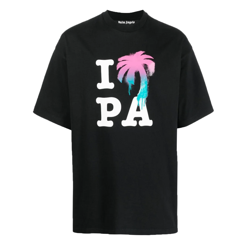 P2TMMA199 Palm Angels I Love Pa Classic Tee Black Multicolor