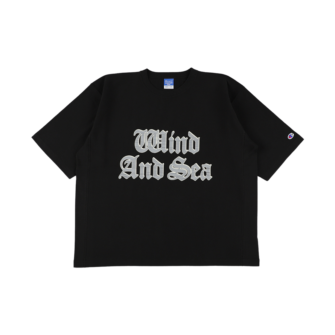 CHPU252CBSS065BK Champion x Wind and Sea Reverse Weave Jersey S/S T-Shirt Black