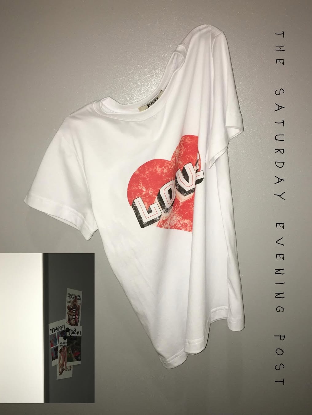 The Saturday Evening Post Vintage Heart T-Shirt_White 착용 스타일 - 4