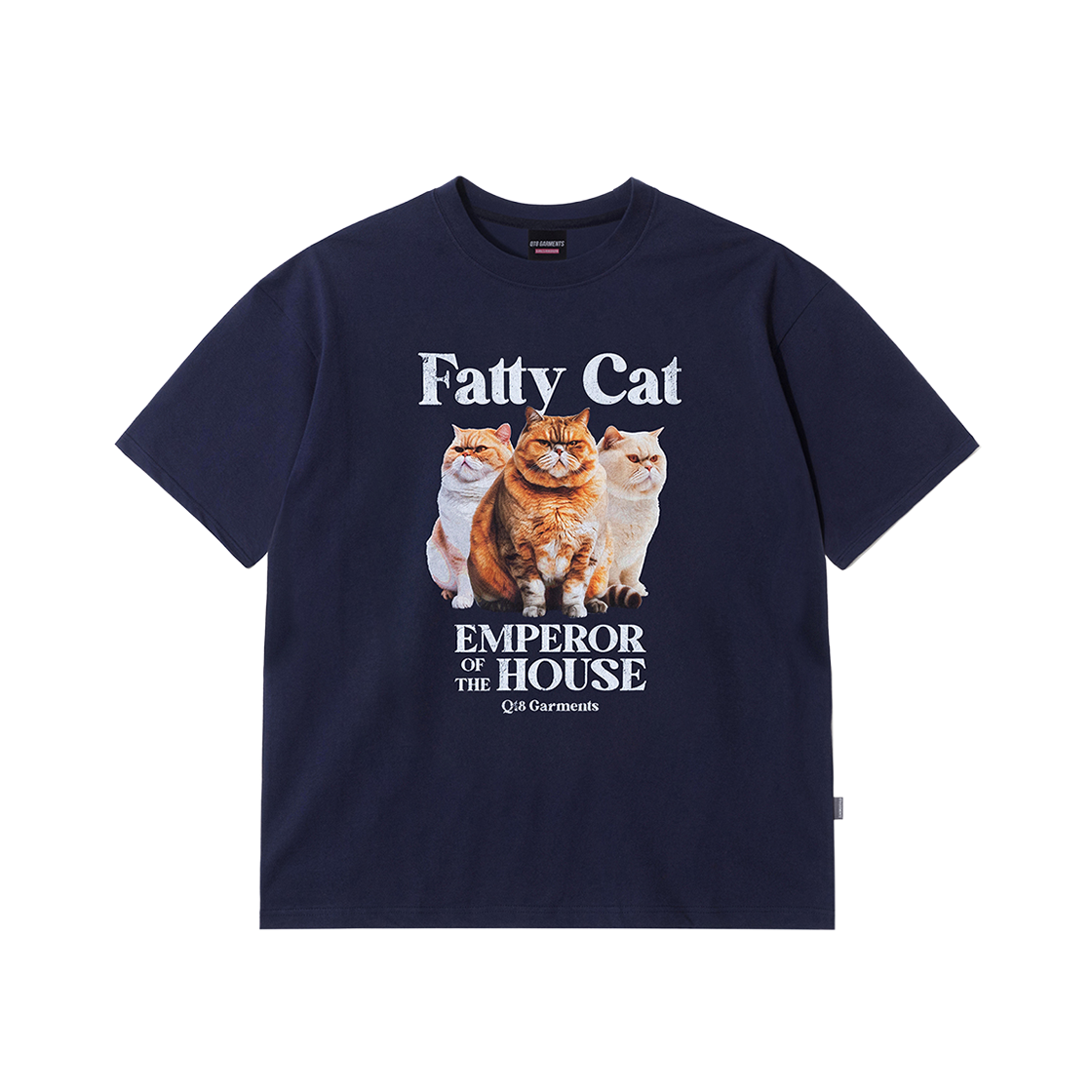 큐티에잇 가먼츠 패티 캣 W 티 네이비(QT8 GARMENTS Fatty Cat W Tee Navy)