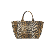 Ganni XXL Print Canvas Tote Bag Leopard