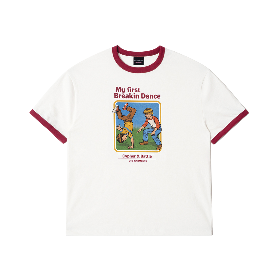 큐티에잇 가먼츠 마이 퍼스트 브레이킹 링거 W 티 버건디(QT8 GARMENTS My First Breakin’Ringer W Tee Burgundy)