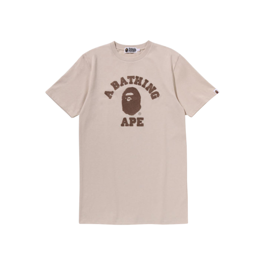 (W) BAPE Embroidery College T-Shirt Dress Ivory
