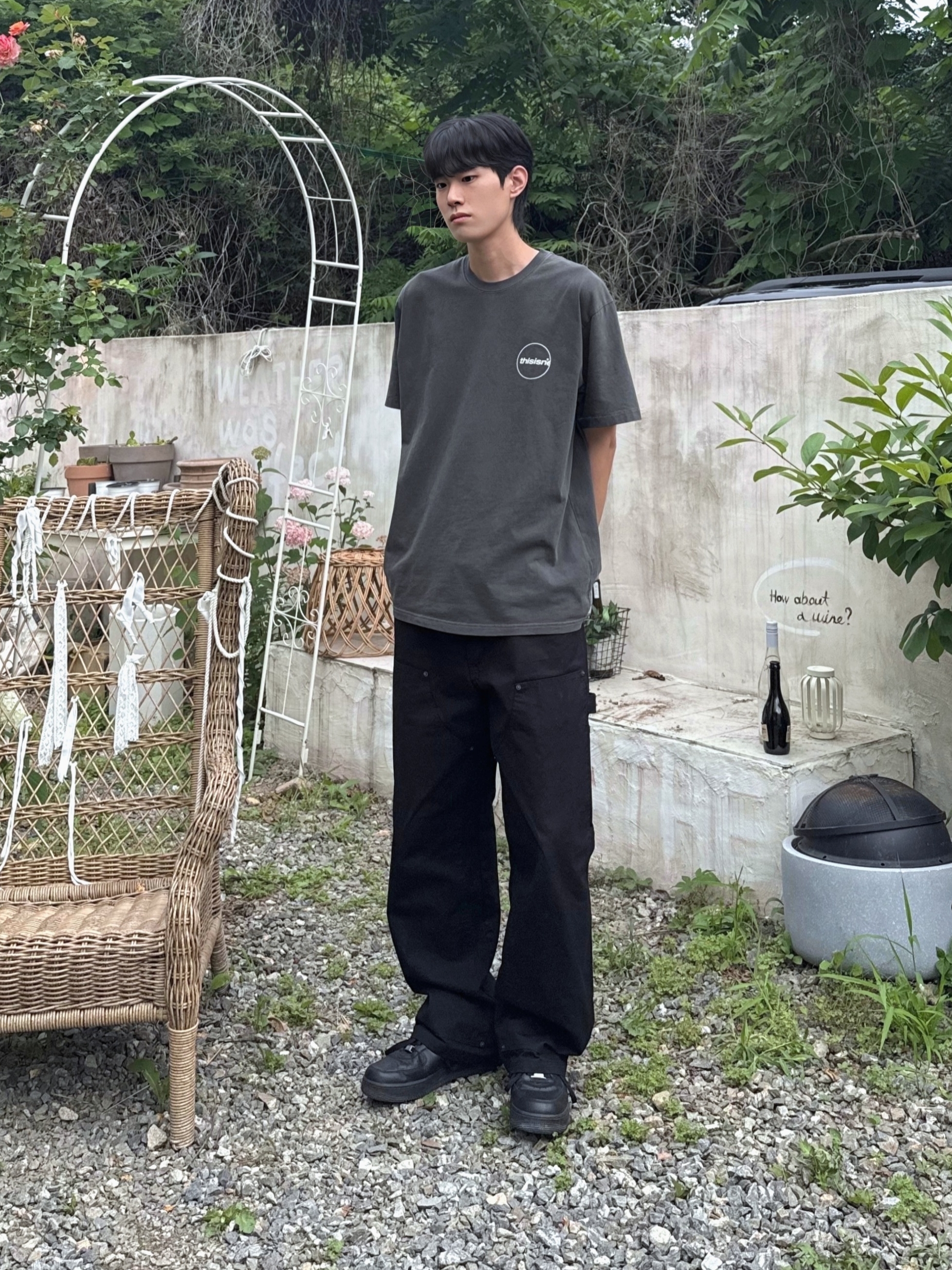 Nike x Supreme Air Force 1 Low Black 착용 스타일 - 1