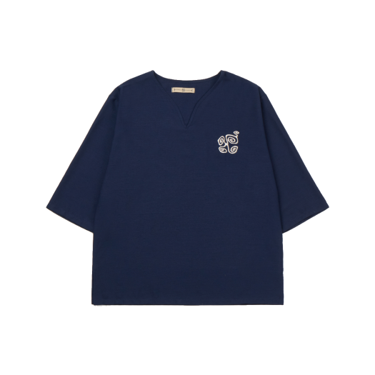 OMNIRA04 Bufotox Spiral V-Neck Shirt Navy