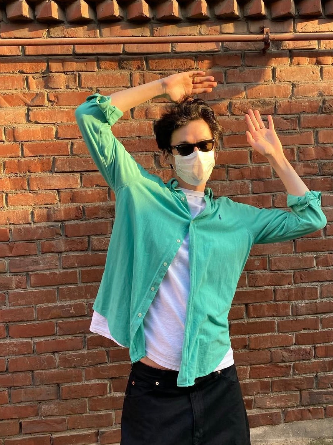 C.P. Company Linen Pocket Shirt Green Bay - 24SS, Kapital Linen Chino Cross X Gabber Ringoman Coverall Khaki 착용 스타일 - 2