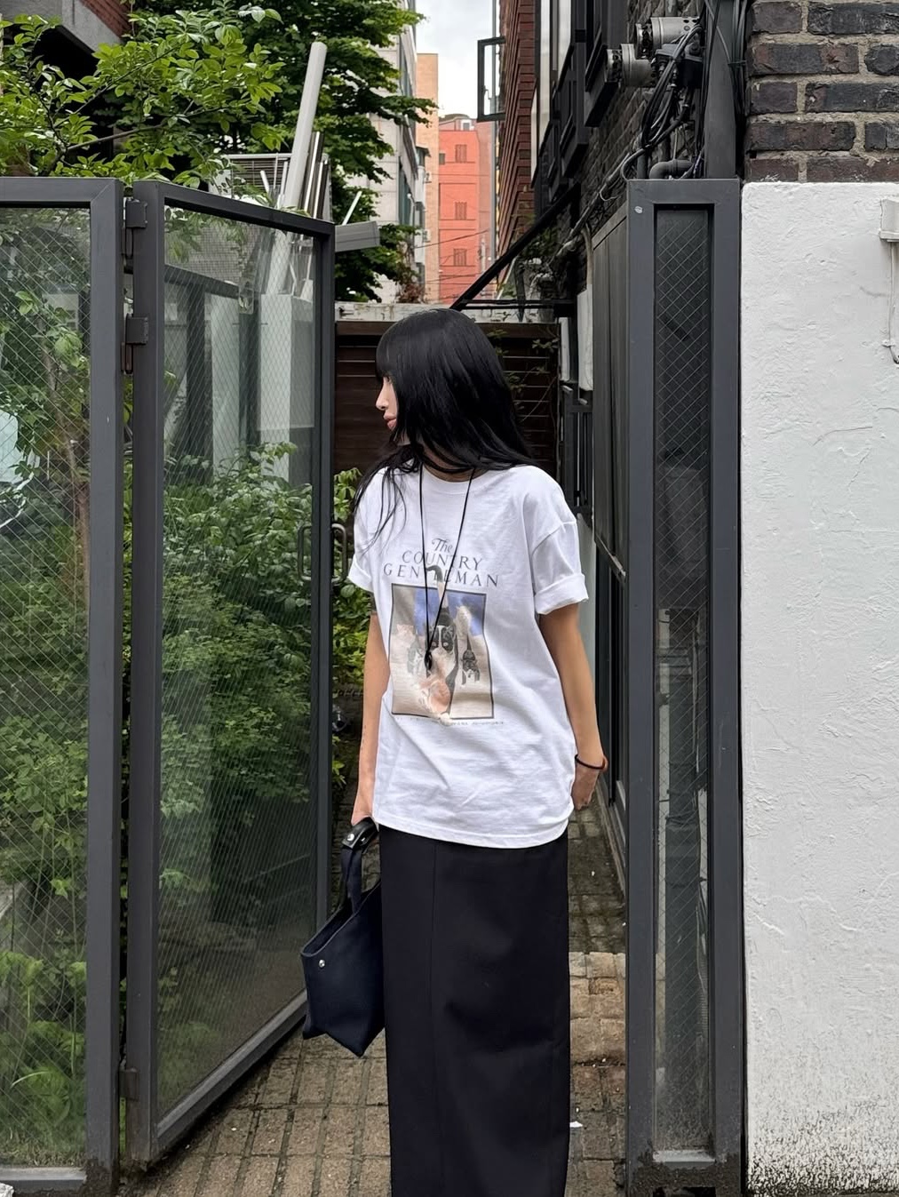The Saturday Evening Post Country Cat T-Shirt White 착용 스타일 - 1