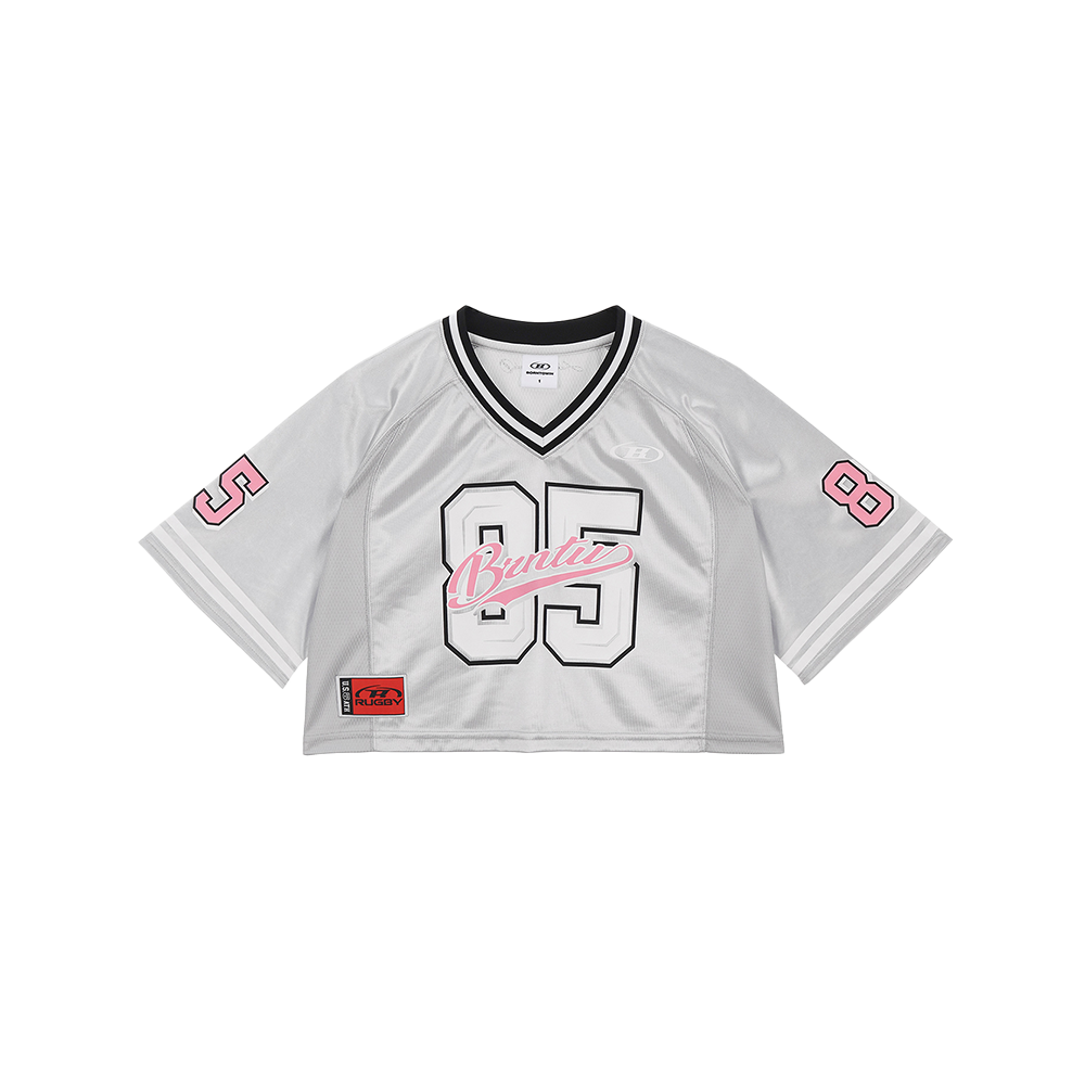 본투윈 W 럭비 저지 크롭 티셔츠 실버(BORN TO WIN W Rugby Jersey Crop T-Shirts Silver) - 1