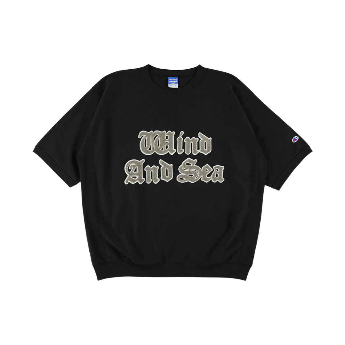 CHPU252CBHS064MB Champion x Wind and Sea Reverse Weave Crewneck S/S Sweatshirts Midnight Black