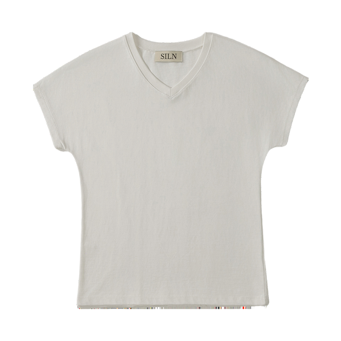실른 콘투어 브이넥 티셔츠 화이트(SLIN Contour V-Neck T-Shirts White)