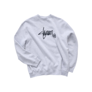 S/Double Shawn Script Crew Neck Fleece Sweatshirt Grey Heather