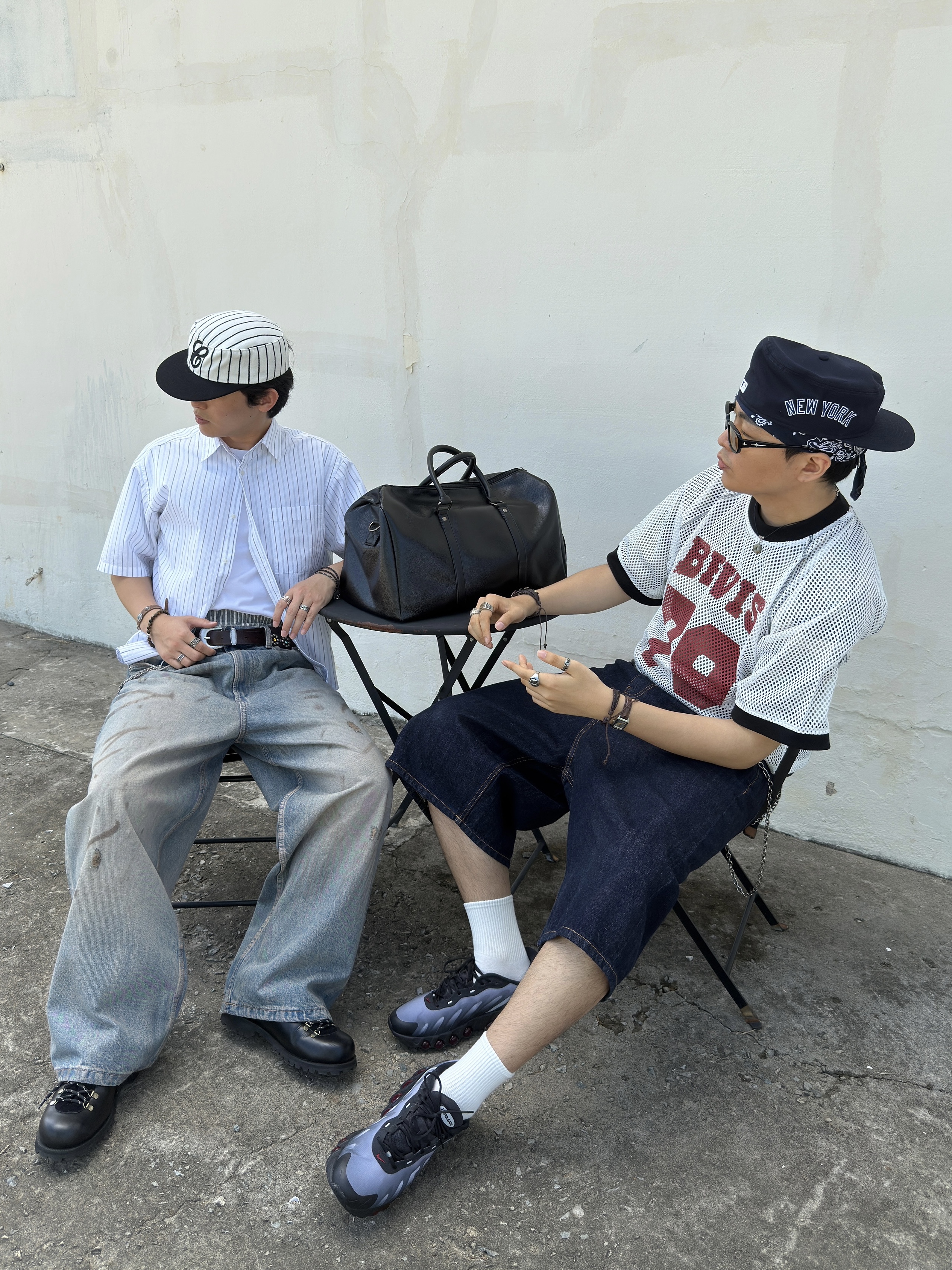 Stussy Pigment Dyed SS Thermal T-Shirt Camo, New Era MLB New York Yankees Pillbox Series Ball Cap Navy 착용 스타일 - 5