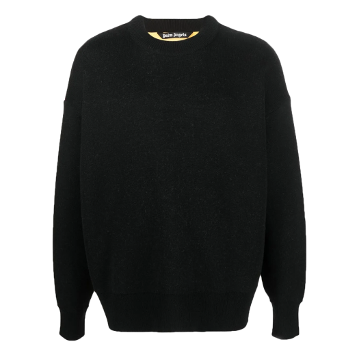 P2WMMA199 Palm Angels Intarsia Palm Sweater  Black Multicolor