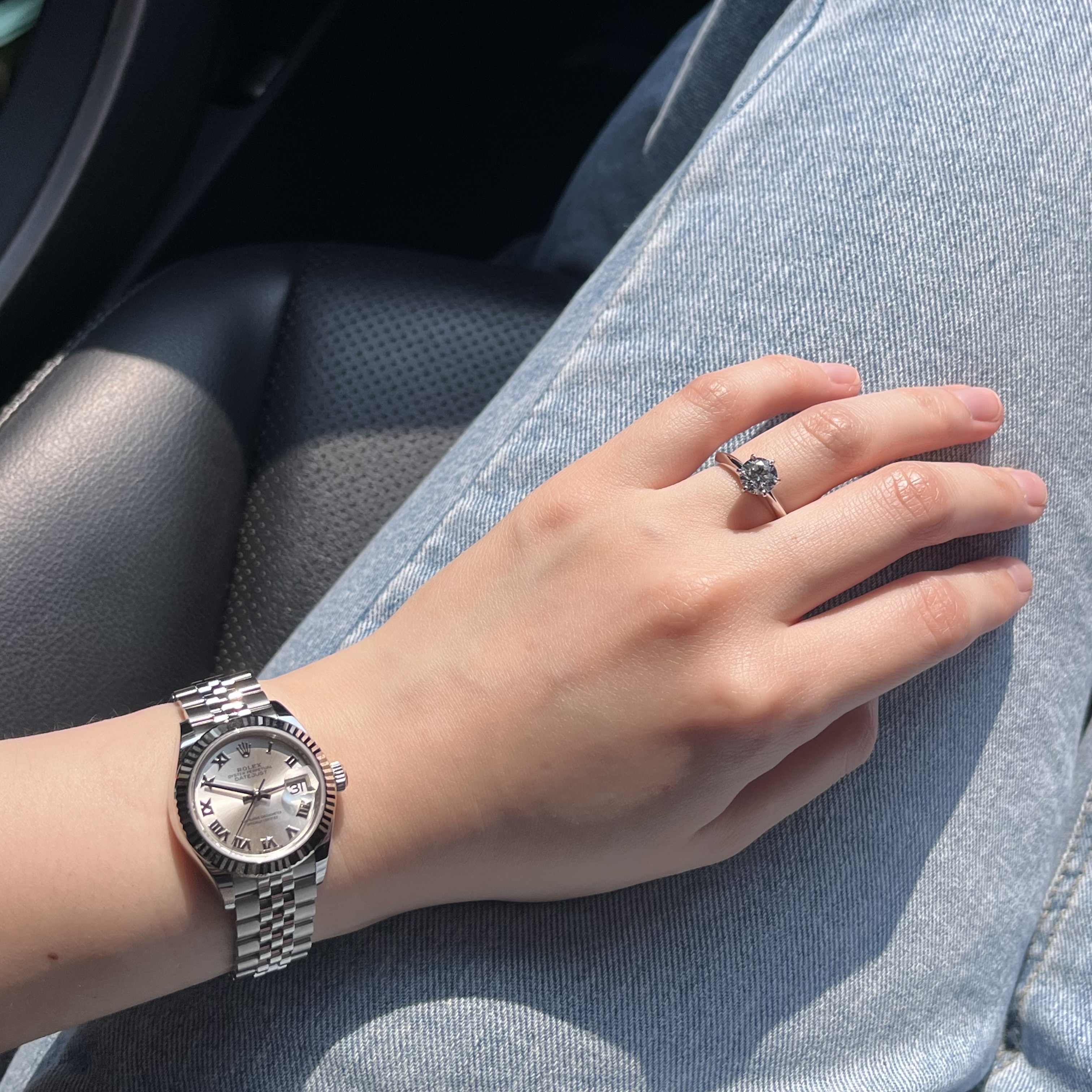 Rolex Lady-Datejust 28mm 279174 Silver Roman Jubilee 착용 스타일