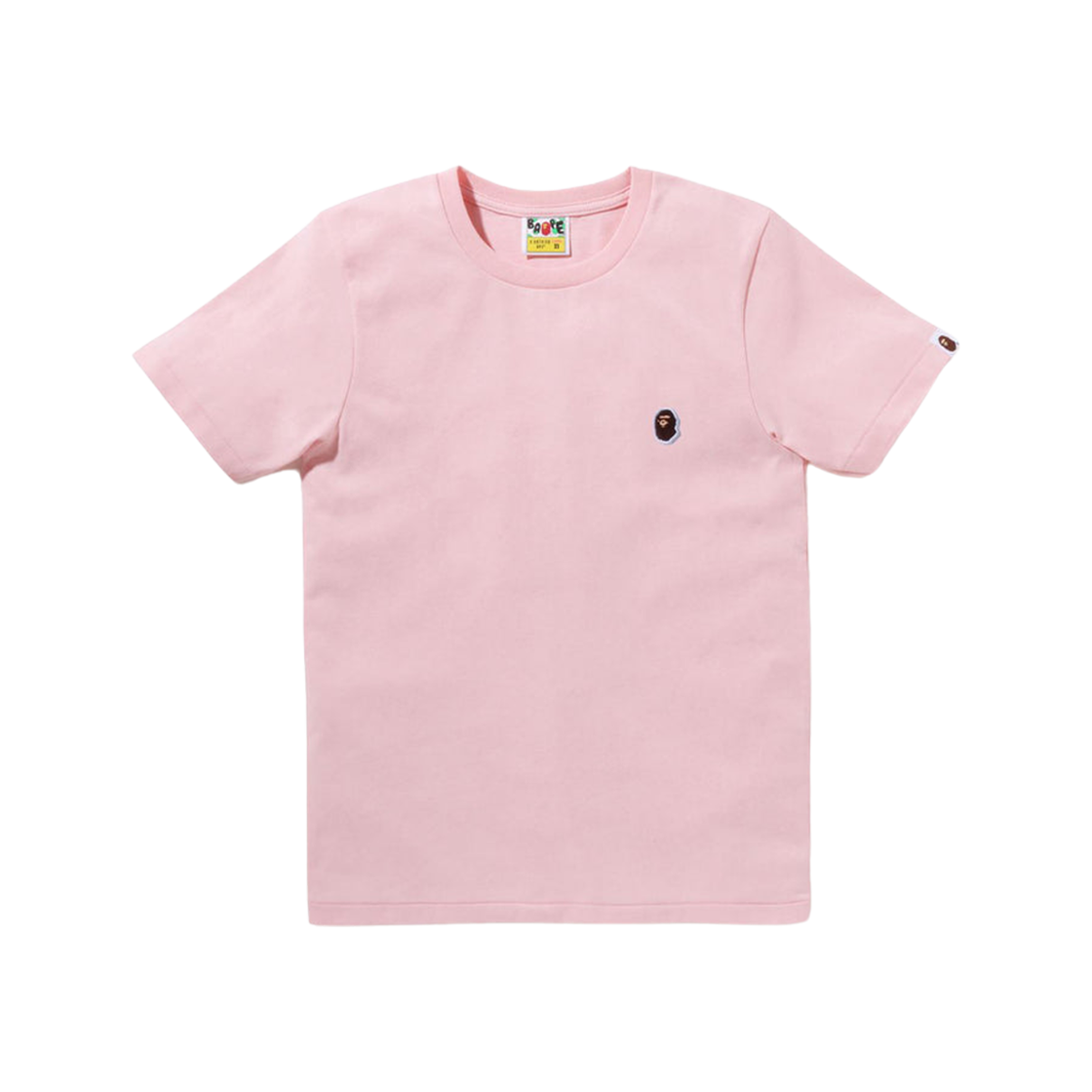 (W) 베이프 에이프 헤드 원 포인트 티셔츠 #2 핑크((W) BAPE Ape Head One Point T-Shirt #2 Pink) - 2