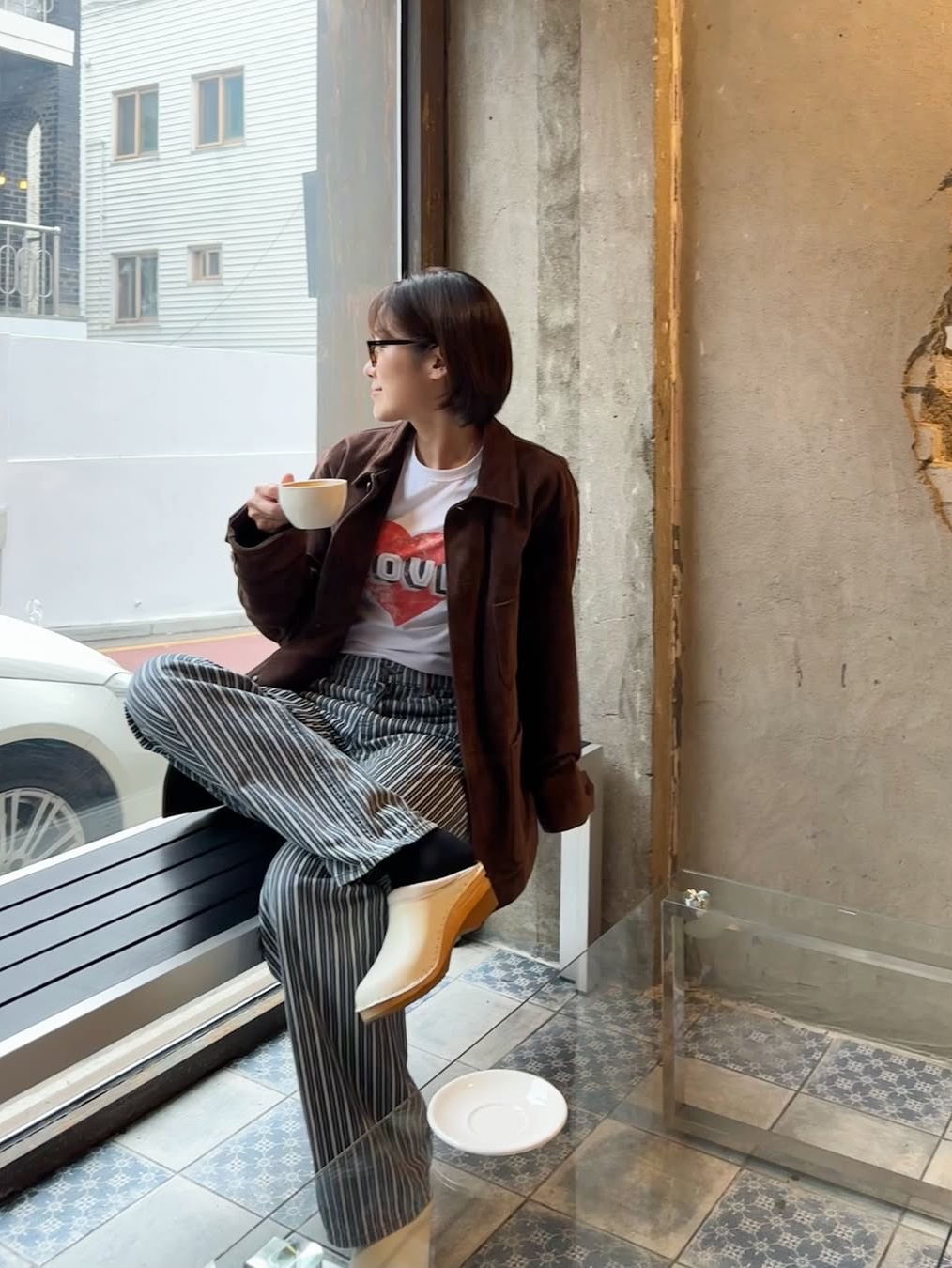 The Saturday Evening Post Vintage Heart T-Shirt_White 착용 스타일 - 5