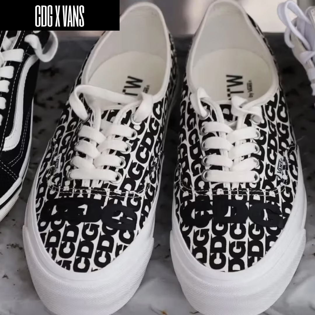 Vans Vault x CDG OG Authentic LX White Black 착용 스타일 - 4
