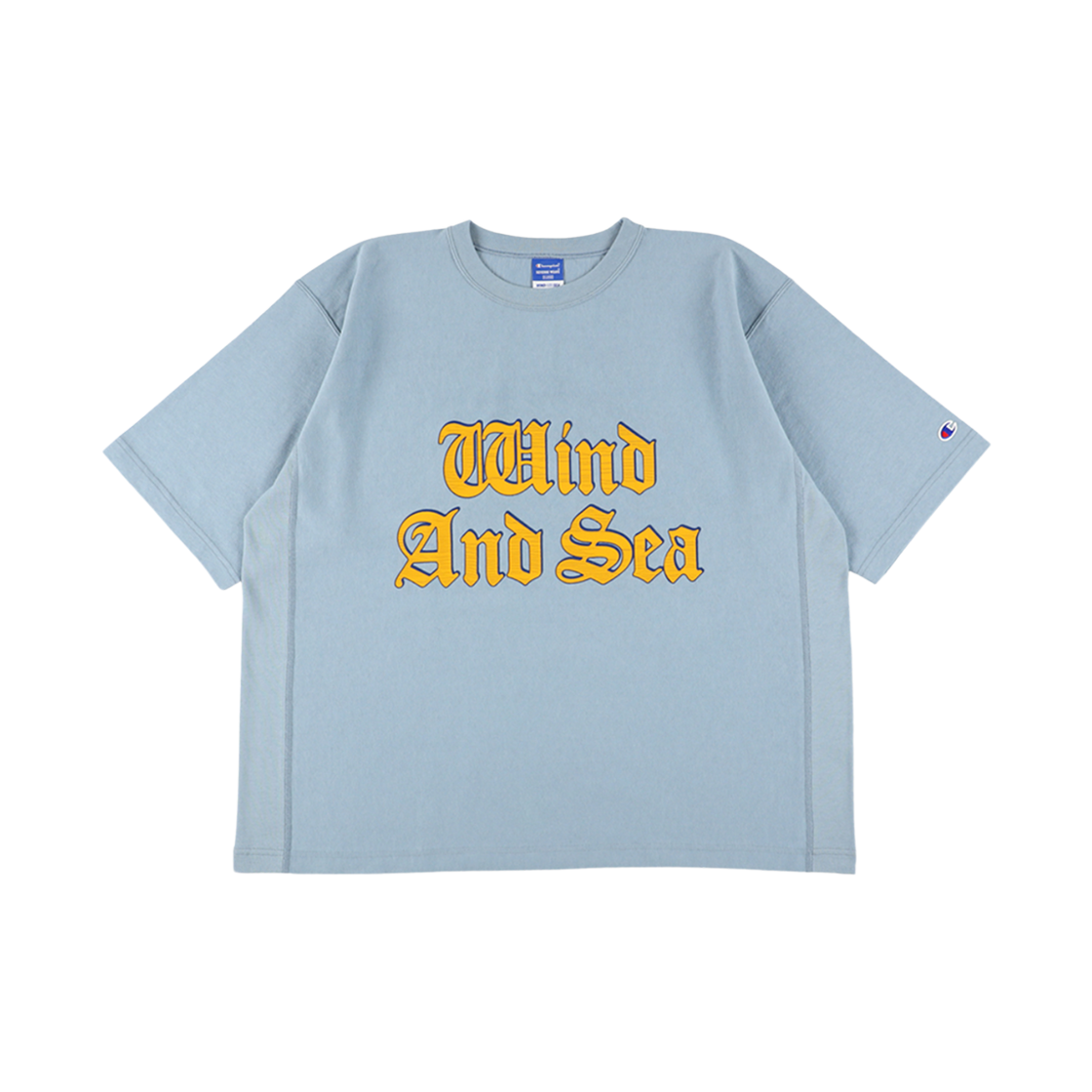 CHPU252CBSS065BB Champion x Wind and Sea Reverse Weave Jersey S/S T-Shirt Bright Blue