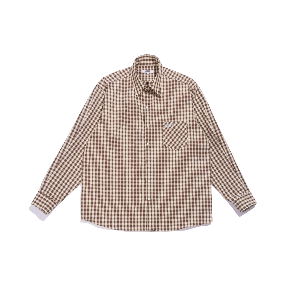nnsh01br Not New Check nn Shirts Brown