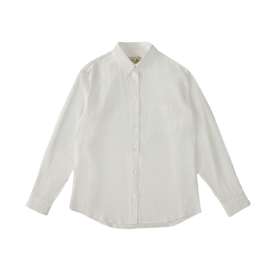 실른 시어 코튼 스트라이프 클래식 셔츠 화이트(SLIN Sheer Cotton Stripe Classic Shirts White)