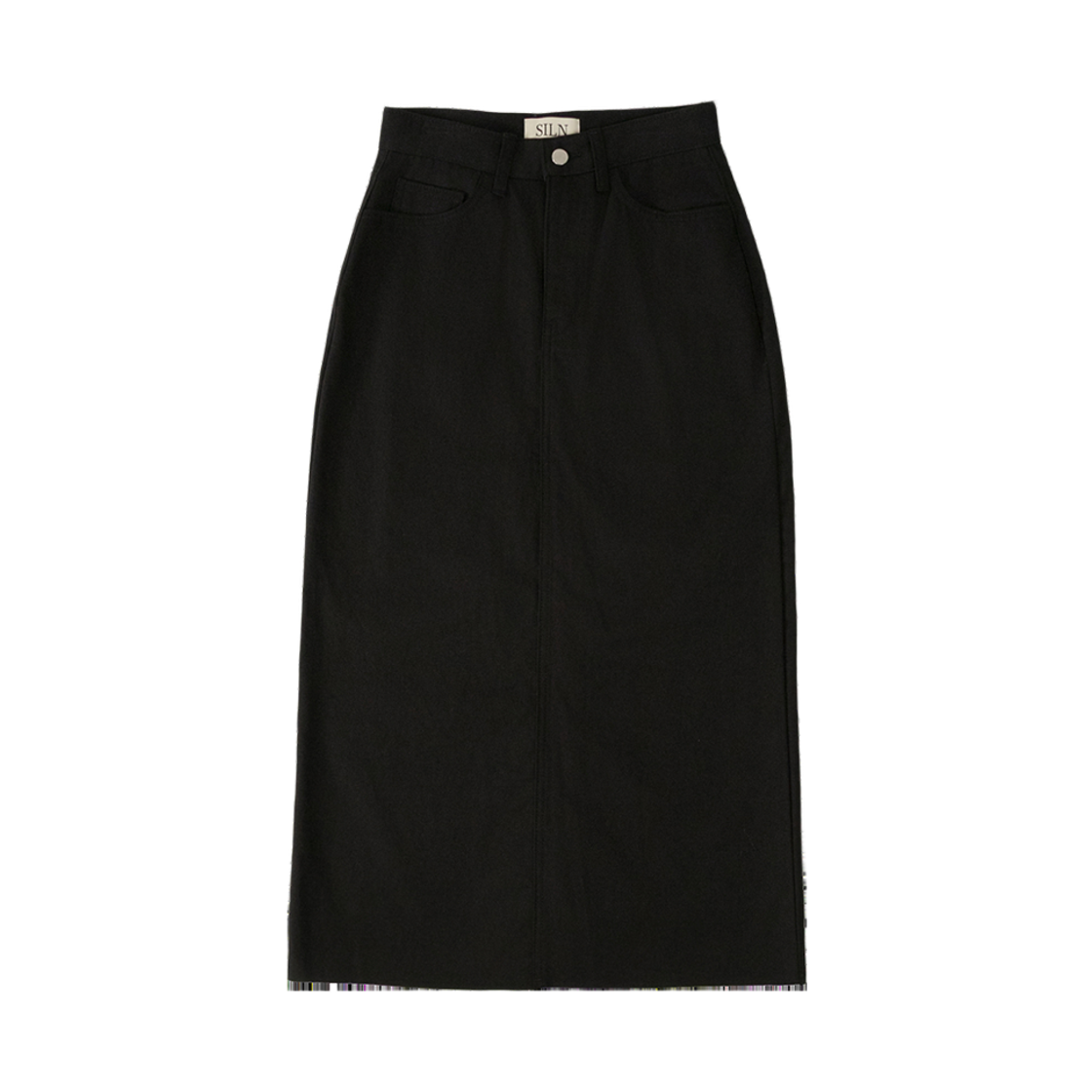 실른 프레이드 헴 코튼 스커트 블랙(SLIN Frayed Hem Cotton Skirt Black)