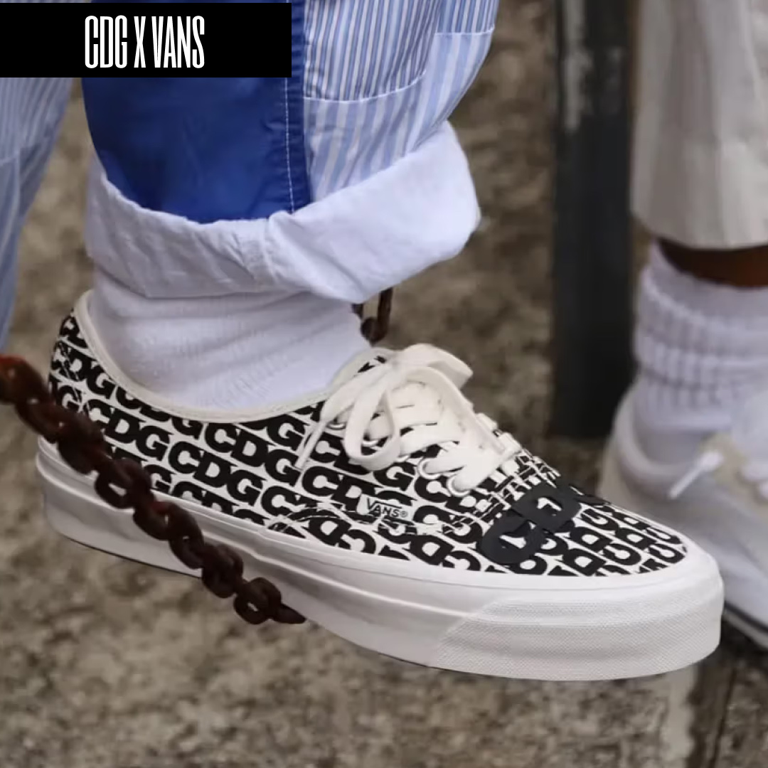 Vans Vault x CDG OG Authentic LX White Black 착용 스타일 - 2