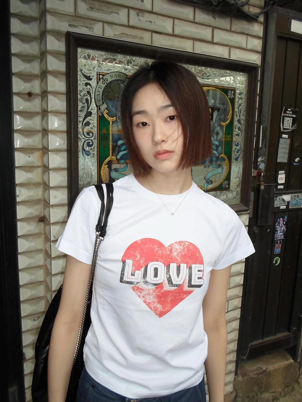 The Saturday Evening Post Vintage Heart T-Shirt_White 착용 스타일 - 1