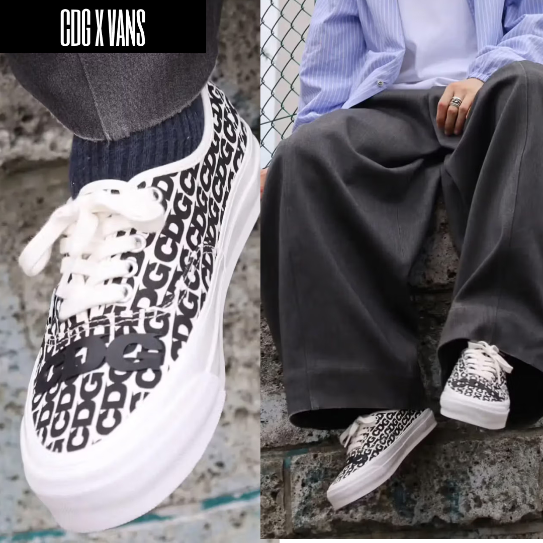 Vans Vault x CDG OG Authentic LX White Black 착용 스타일 - 3