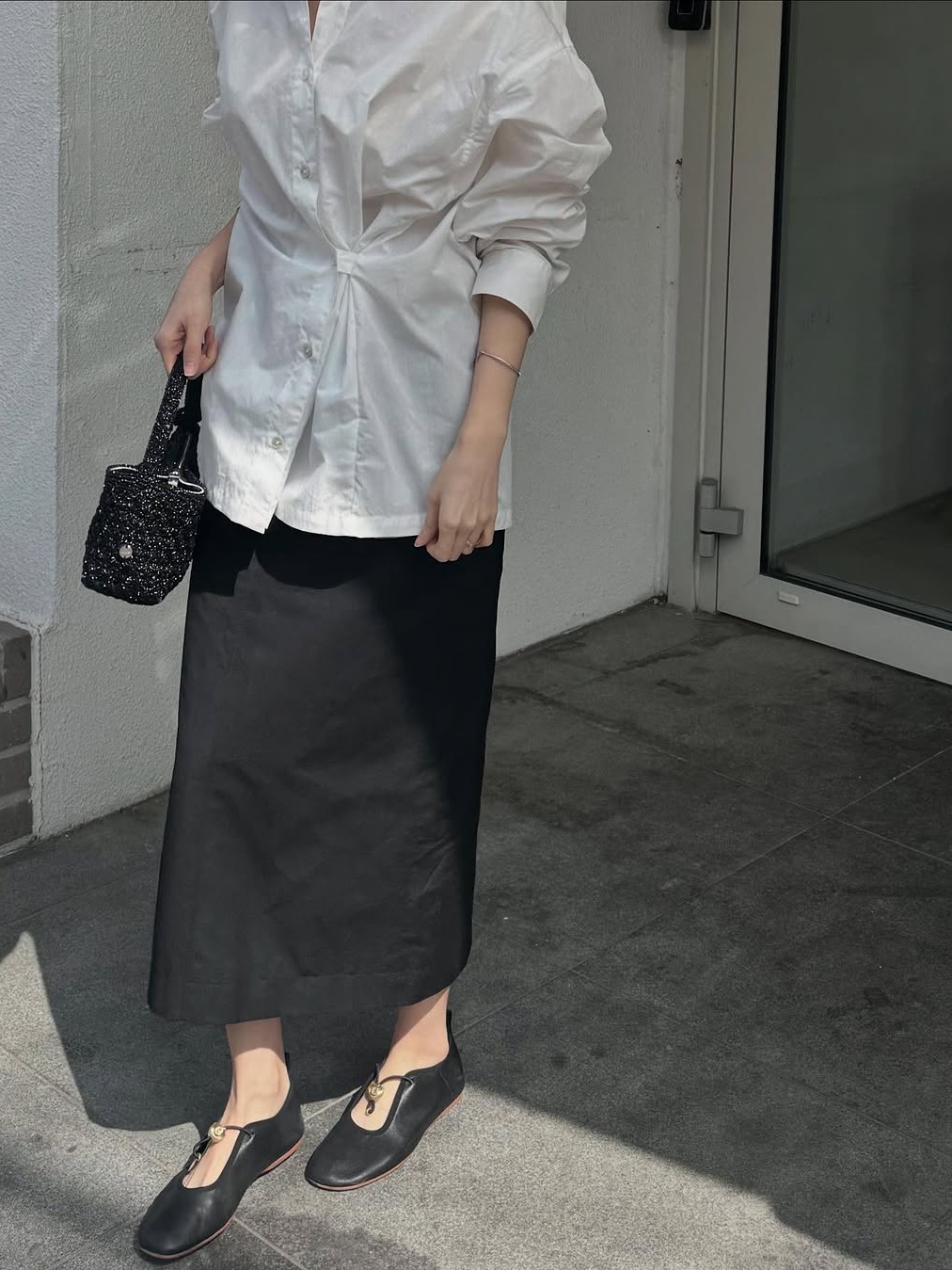 The Saturday Evening Post Wrap Shirts_White 착용 스타일