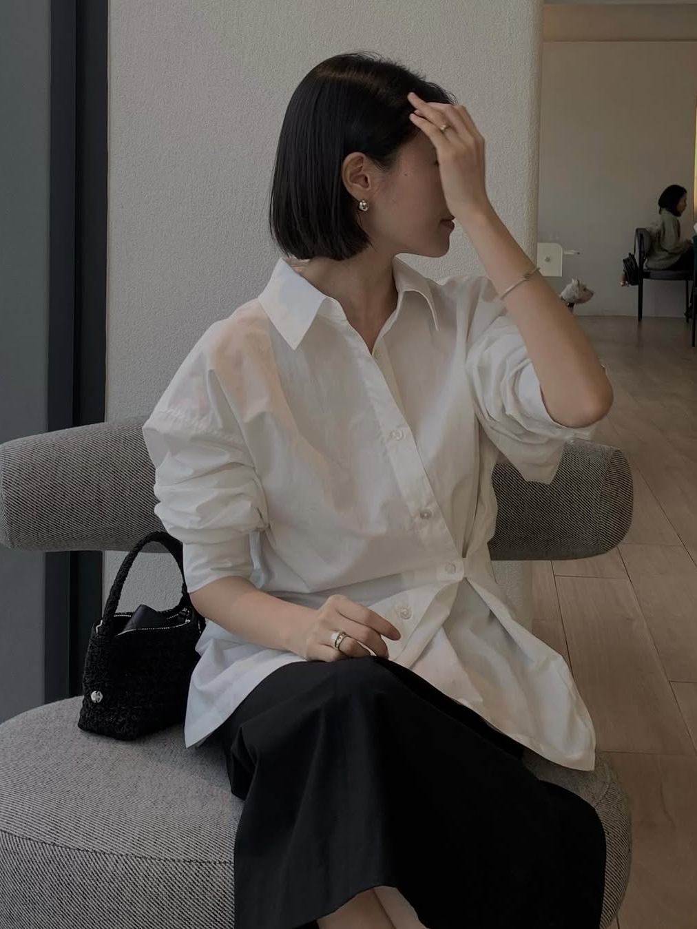 The Saturday Evening Post Wrap Shirts_White 착용 스타일