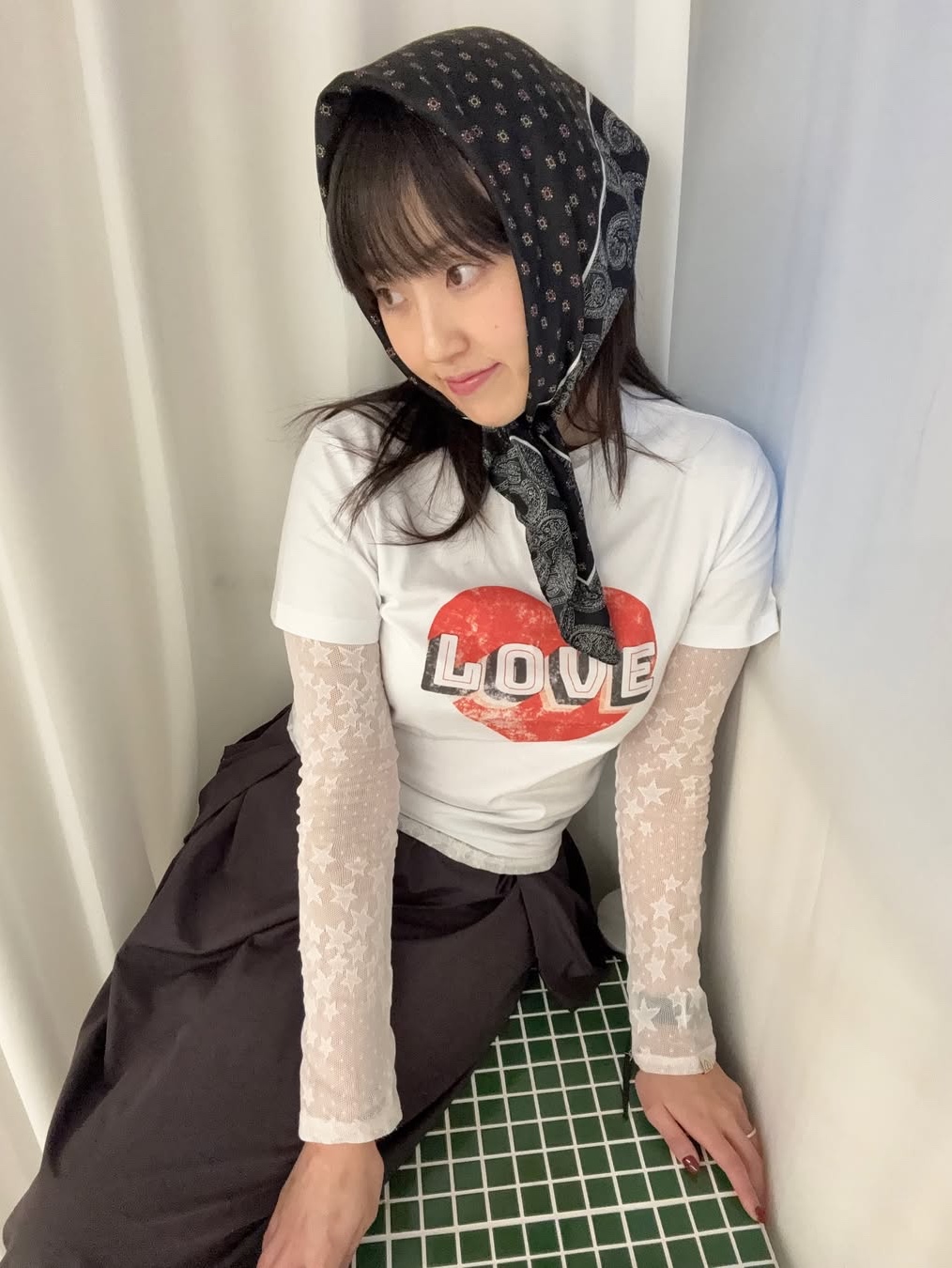 The Saturday Evening Post Vintage Heart T-Shirt_White 착용 스타일 - 1