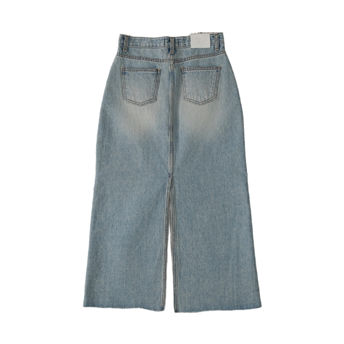 SN25DSKT01 SLIN Raw Edge Classic Denim Skirt Blue - #2