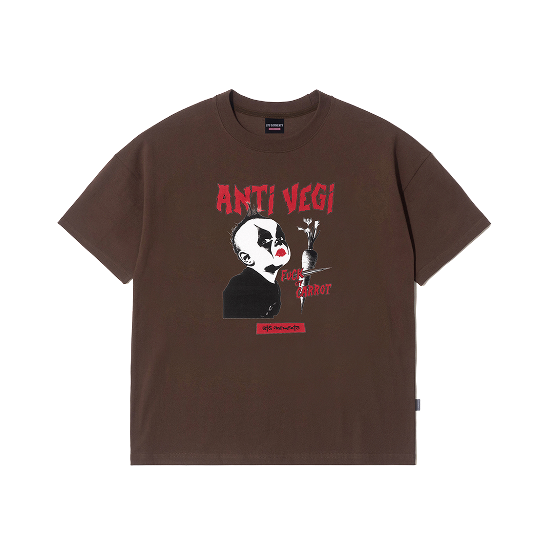 Q5MWTS004BRO QT8 GARMENTS Anti-Vegi W Tee Brown