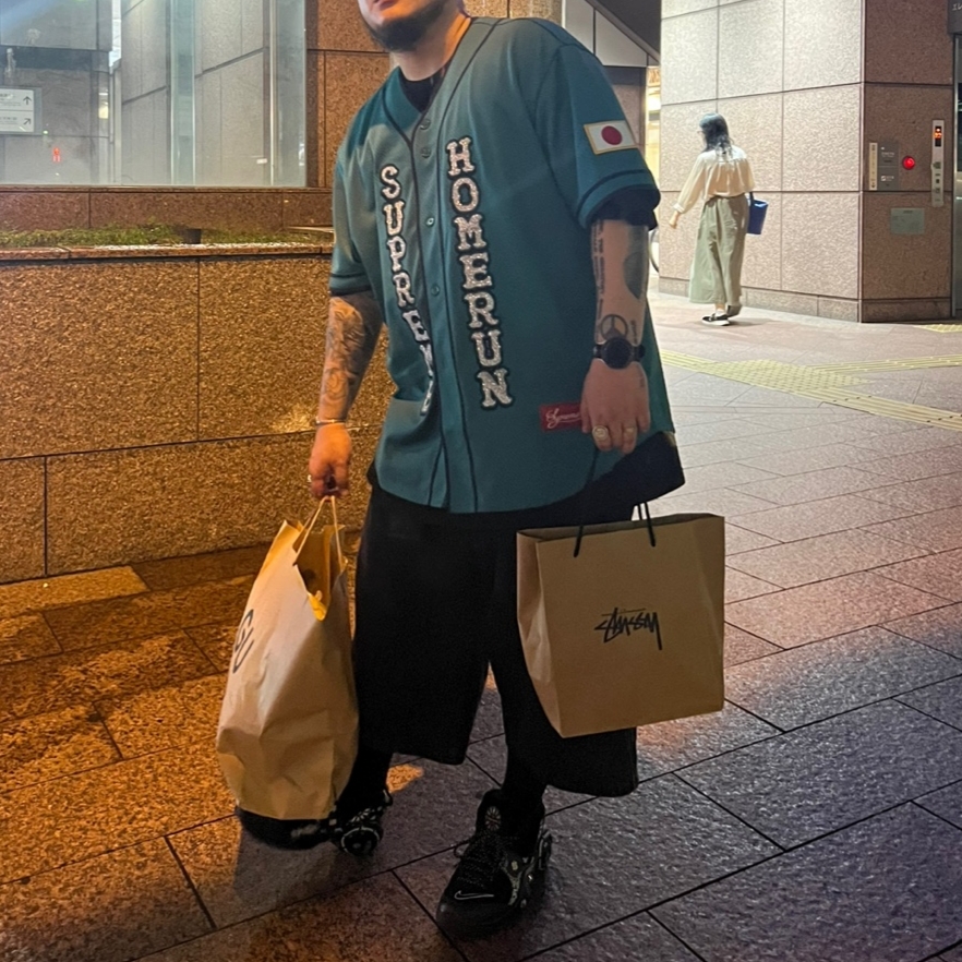 Supreme x Homerun Baseball Jersey Teal - 25SS, Nike x Supreme Air Zoom Flight 95 SP Black 착용 스타일 - 2