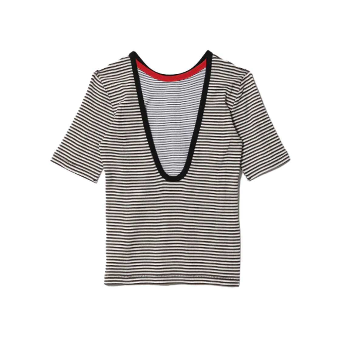 KW5CTSSBF04WT Beautiful People Women Miller Double Front T-Shirt White Red - 25FW