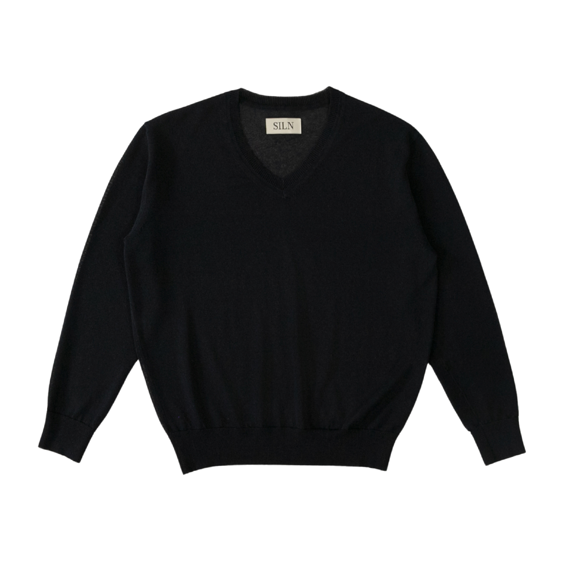 SN25VKT03 SLIN Fine Sheer V-Neck Pullover Knit Navy