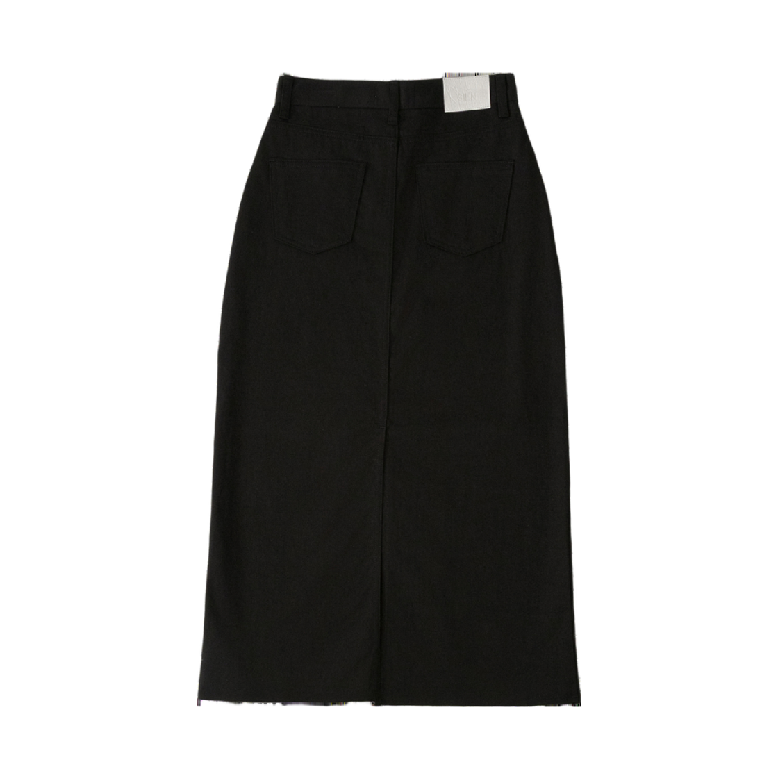 실른 프레이드 헴 코튼 스커트 블랙(SLIN Frayed Hem Cotton Skirt Black) - 2