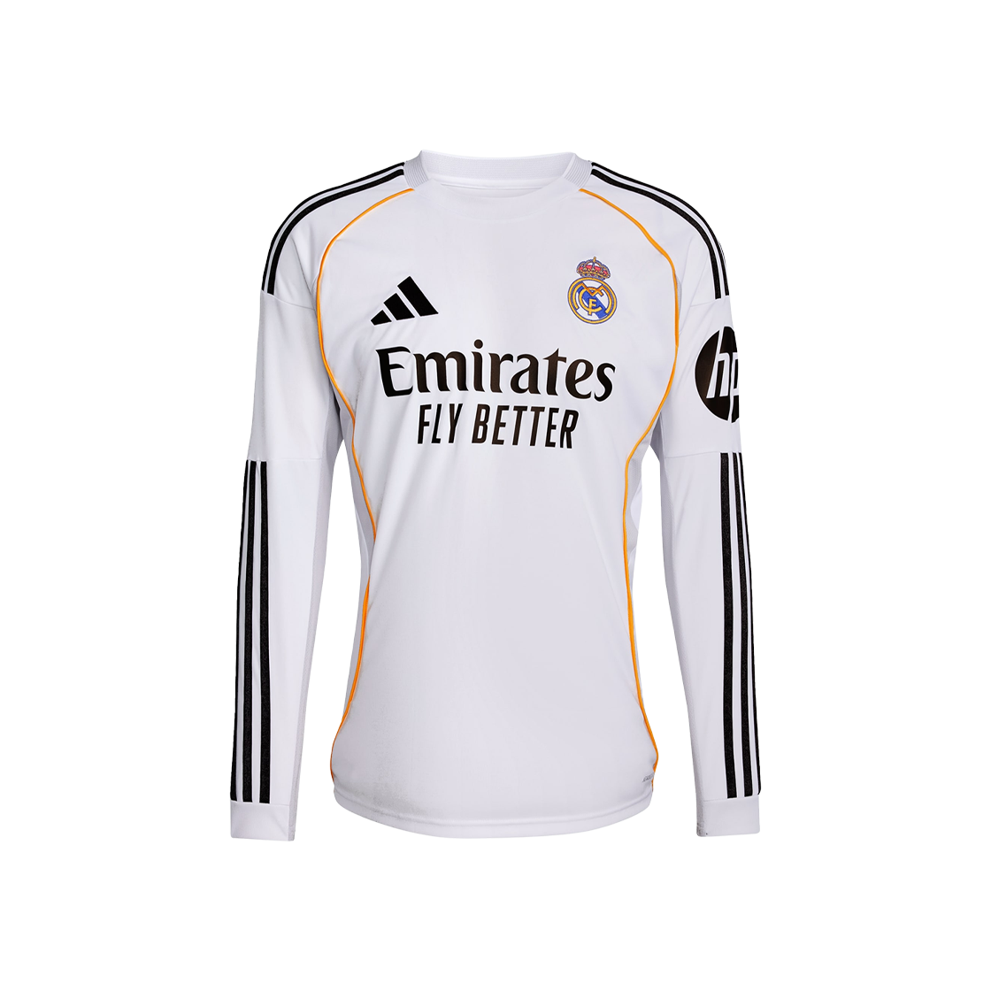 아디다스 레알 마드리드 2025/26 홈 롱슬리브 저지 화이트 - KR 사이즈 (논 마킹 버전)(Adidas Real Madrid 2025/26 Home Long Sleeve Jersey White - KR Sizing (Non Marking Ver.))