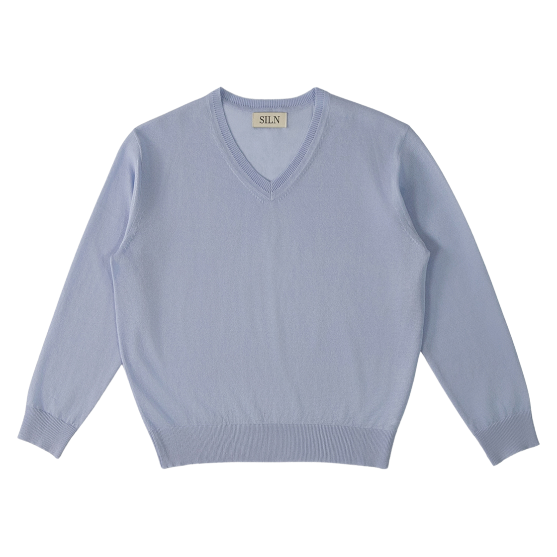 SN25VKT01 SLIN Fine Sheer V-Neck Pullover Knit Sky Blue