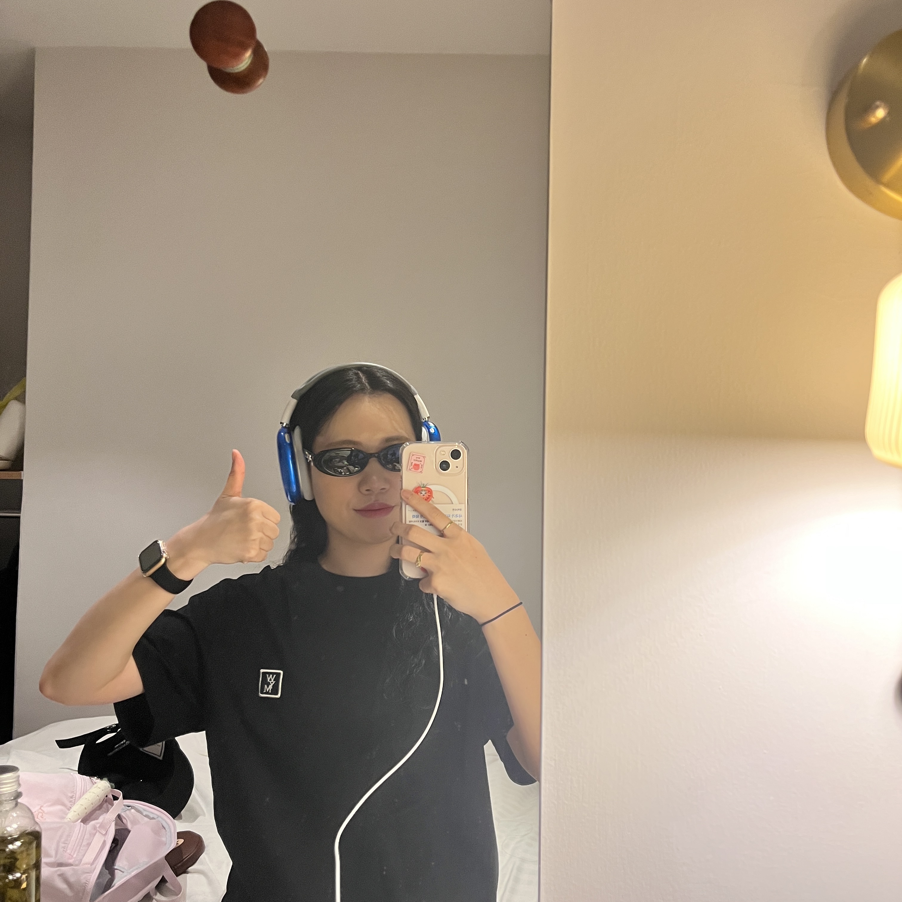 Wooyoungmi Cotton Back Logo T-Shirt Black - 24SS, Ader Error Standic AirPods Max Case Z-Blue 착용 스타일 - 1