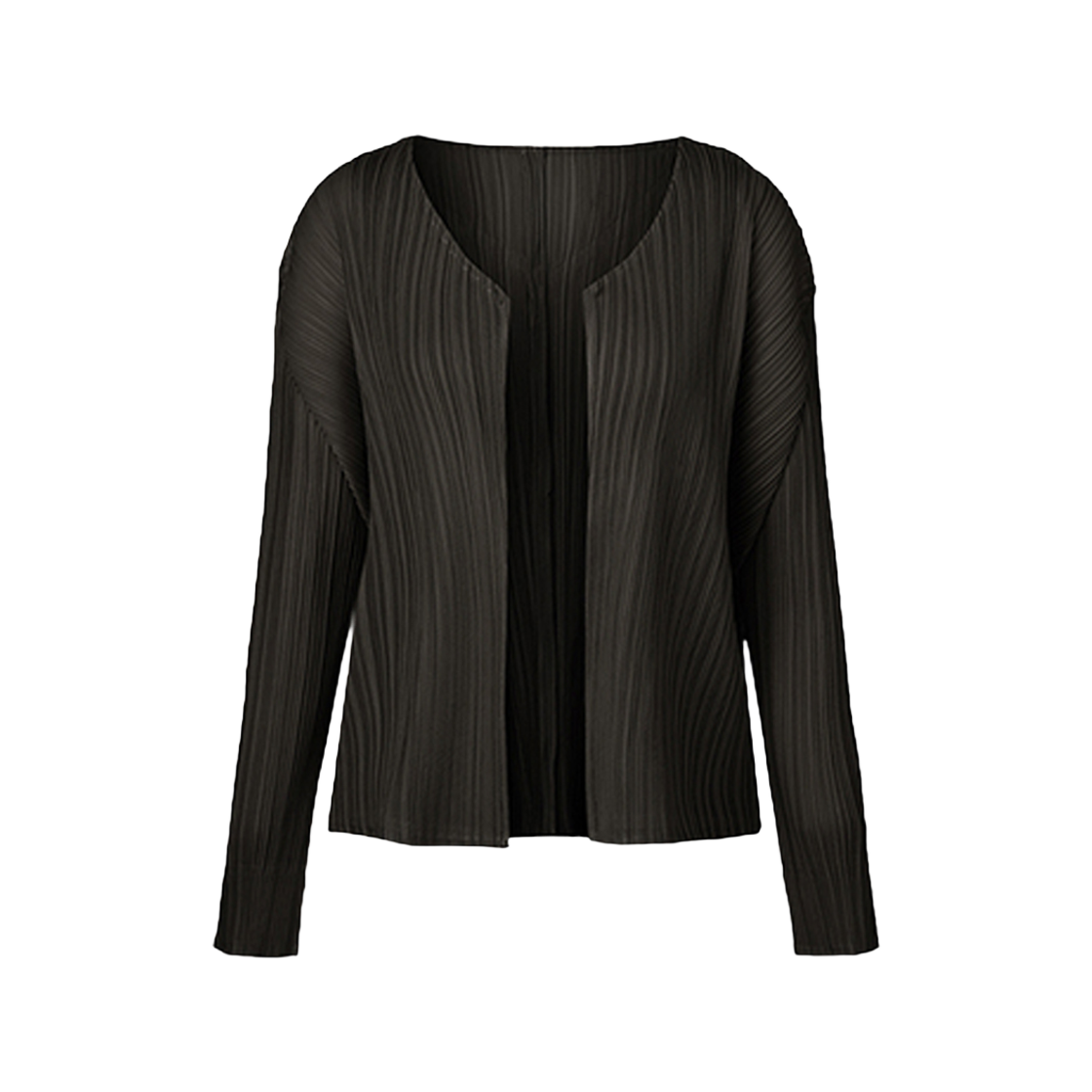 몽플리쎄 여성 볼레로 노카라 플리츠 숏 가디건 블랙(Monplisse Women Bolero Pleats Short Cardigan Black) - 1