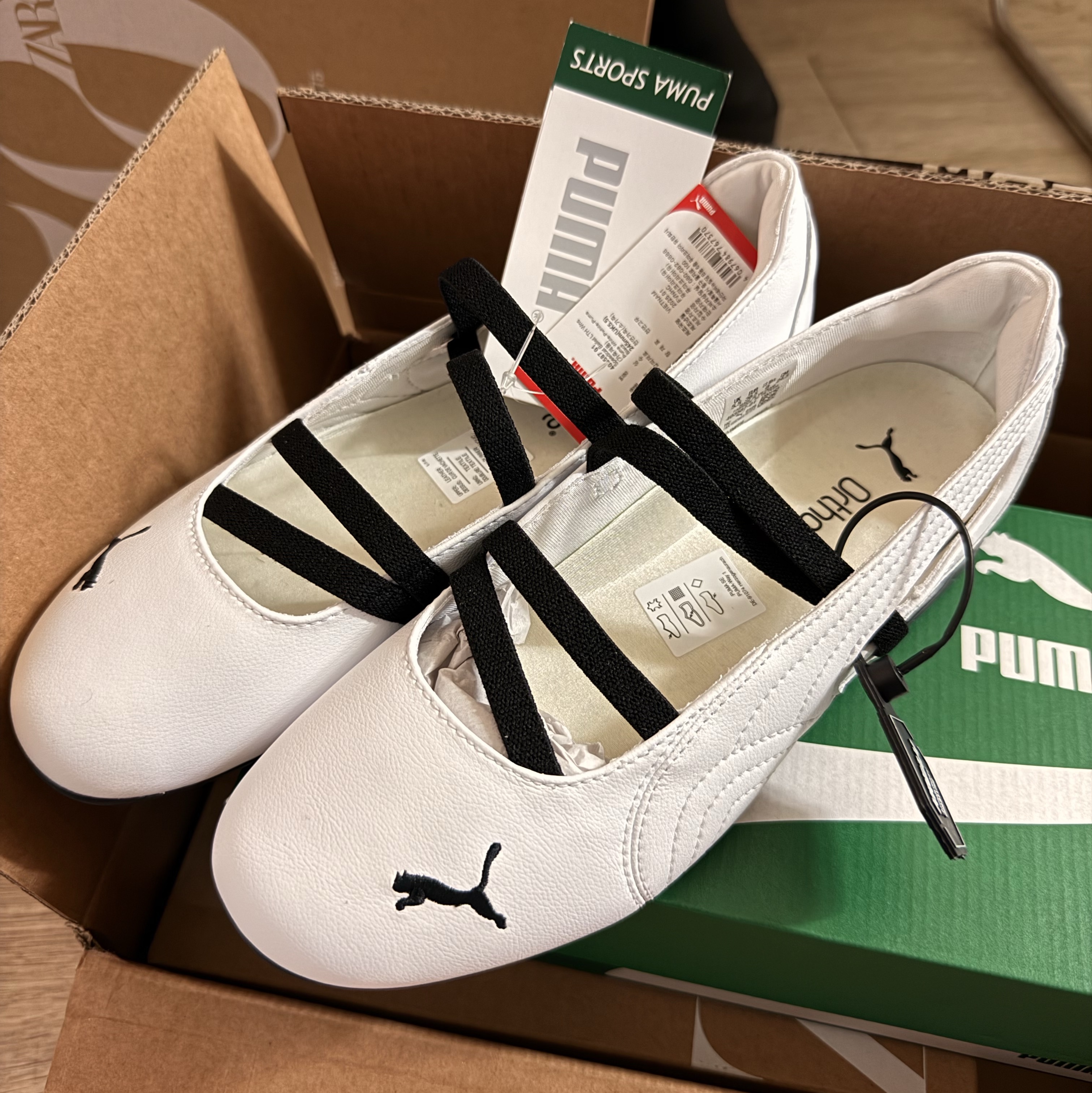 (W) Puma Speedcat Ballet Leather Puma White Puma Black 착용 스타일