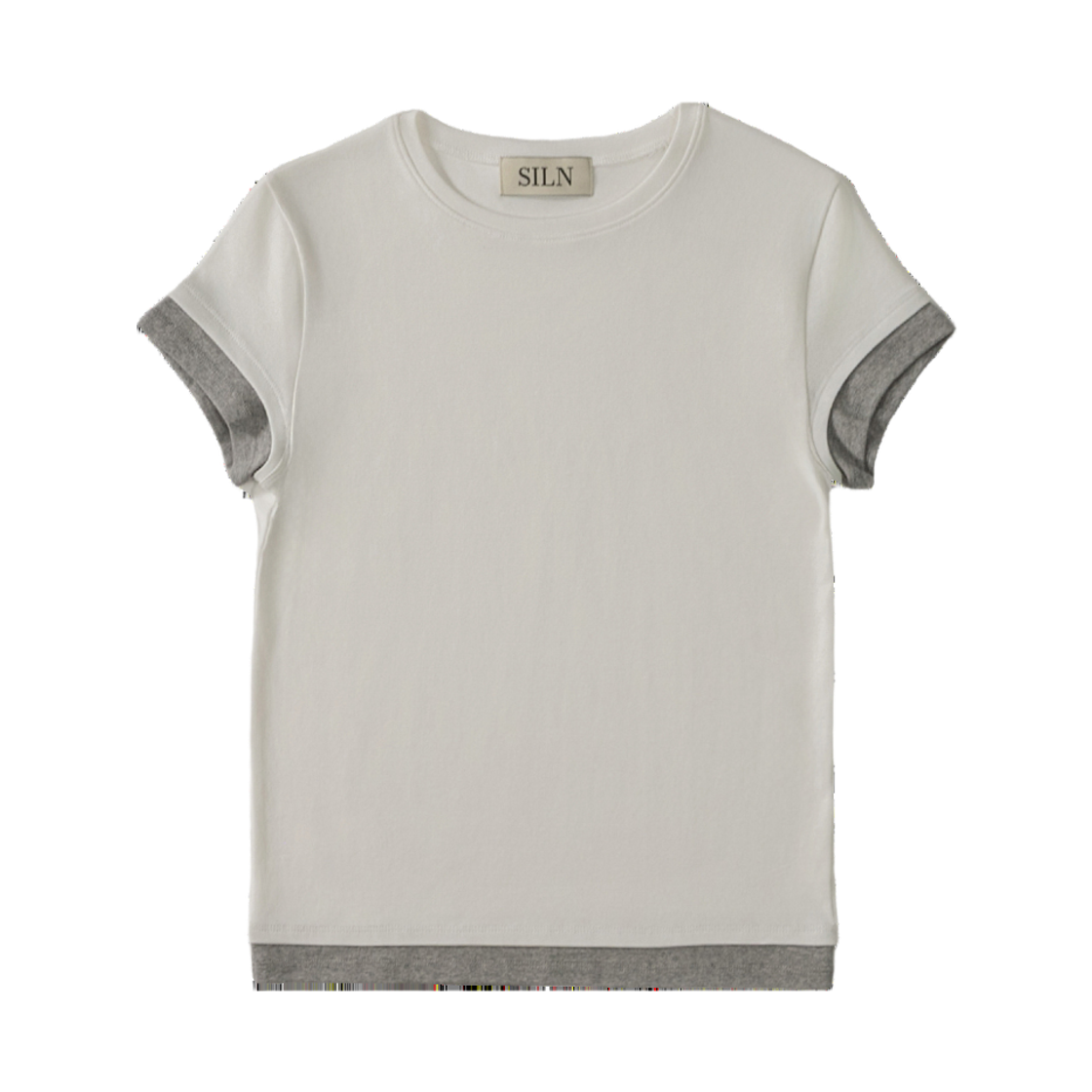 실른 더블 업 레이어드 티셔츠 화이트(SLIN Double Up Layered T-Shirts White)