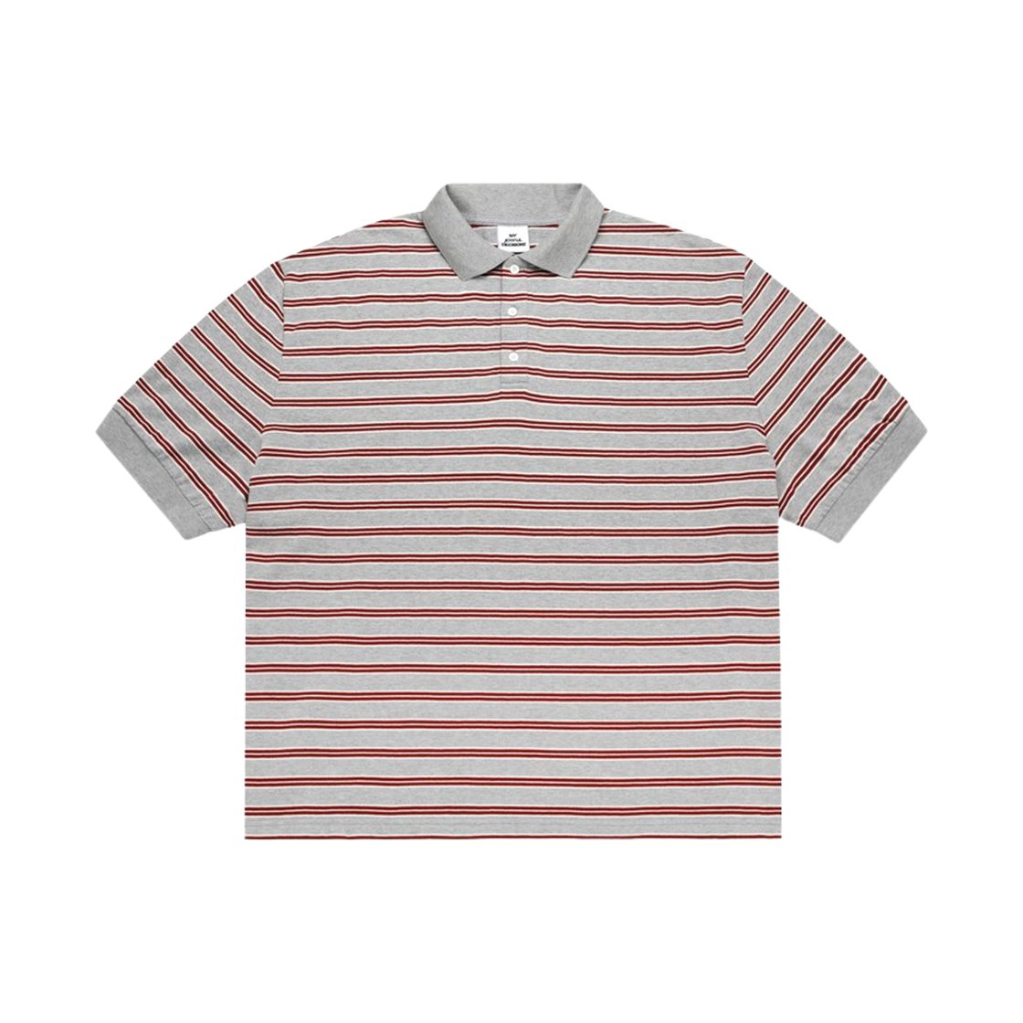 엠제이디 오버사이즈 스트라이프 폴로 멜란지 그레이(MJD Oversized Stripe Polo Melange Grey)