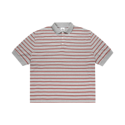 MJD Oversized Stripe Polo Melange Grey